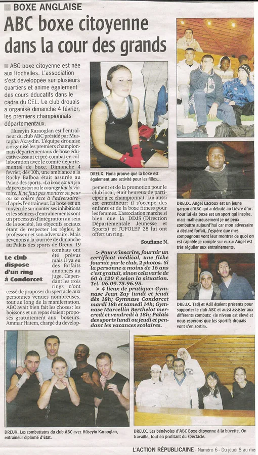 Coupure de presse&nbsp;: ABC boxe citoyenne dans la cour des grands