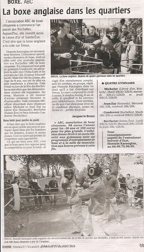 Coupure de presse&nbsp;: La boxe anglaise dans les quartiers